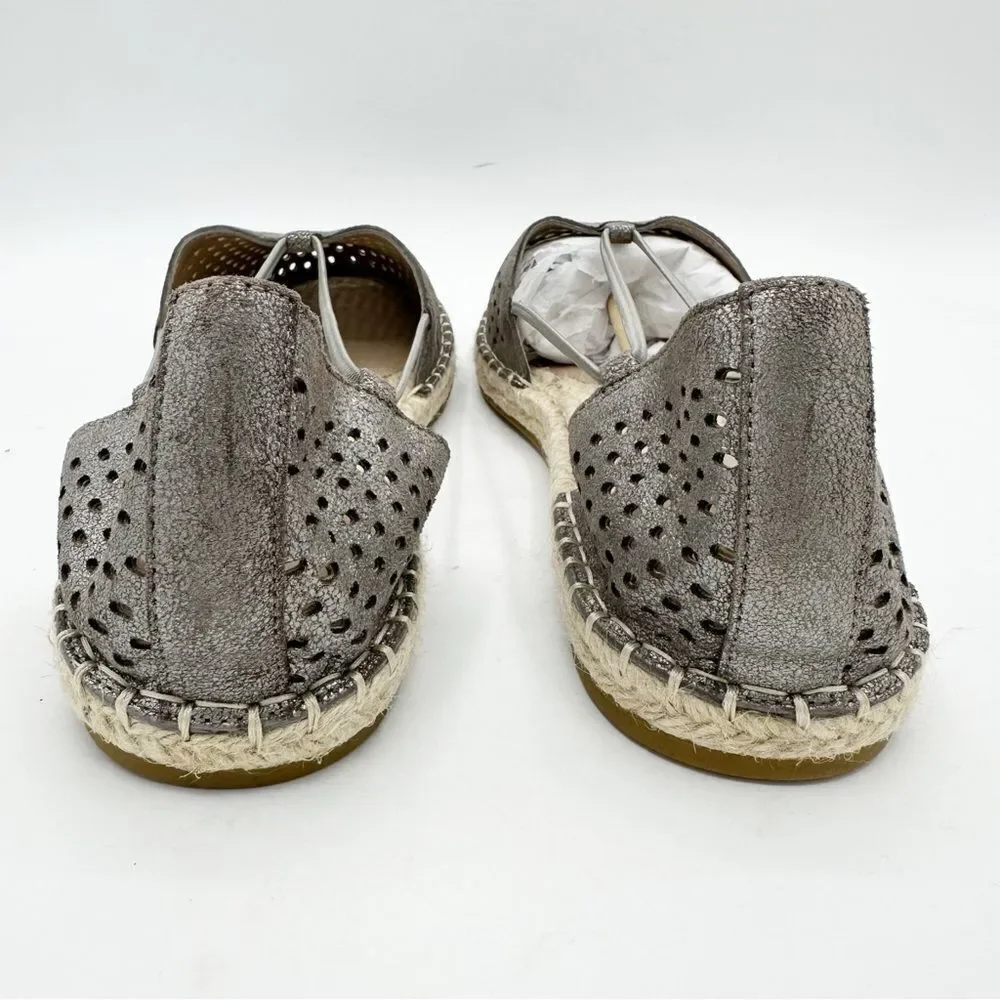 Eileen Fisher Metallic Mica Lee 2‎ D’Orsay Espadrille Flat Sandal Shoe 9.5